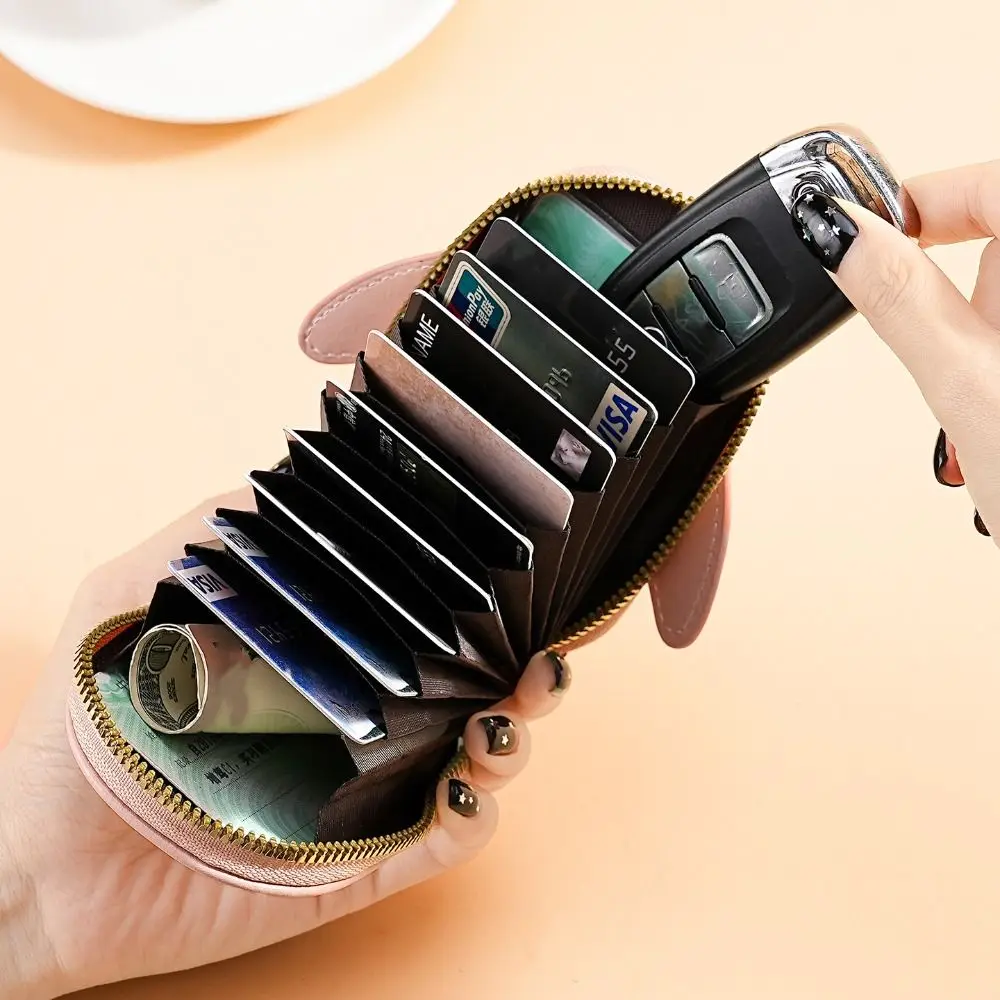 Coin Pouch Portable Penguins Credit Card Bag Multi-Slots PU Leather Leather Wallet Multiple Card Cute Short Purse Dating
