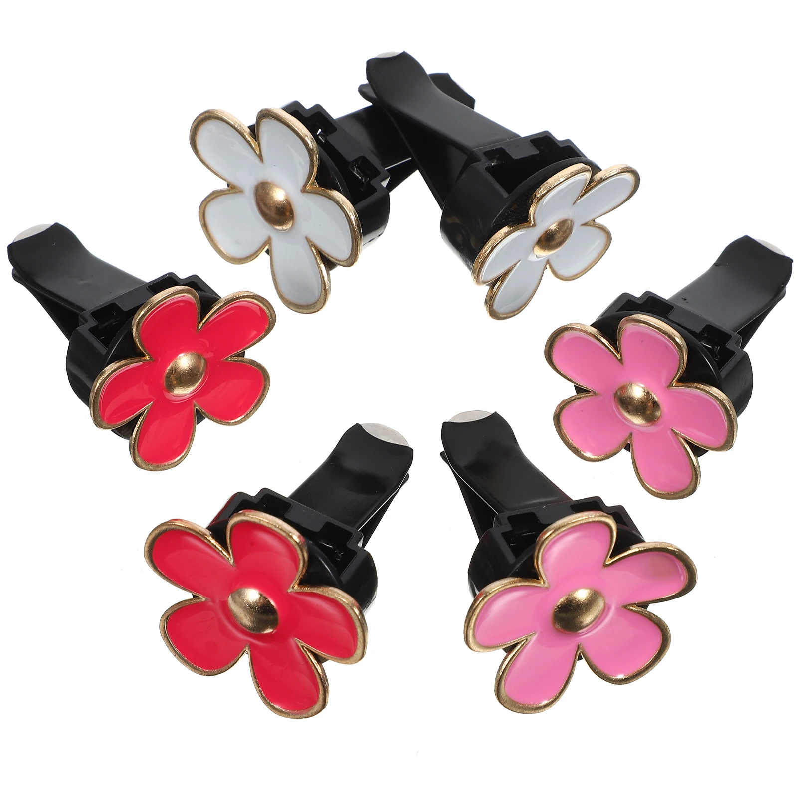 

6pcs Vent Clips Air Diffuser Cute PVC Accessories Freshener Decor Interior Stylish Practical Elegant Car Air Vent Clippings Car
