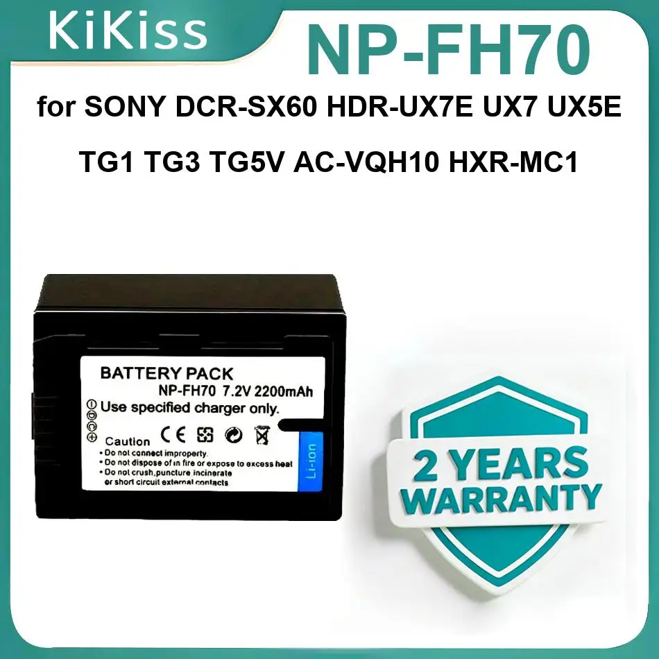

Аккумулятор для камеры SONY DCR-SX60 HDR-UX7E UX7 UX5E TG1 TG3 TG5V AC-VQH10 HXR-MC1, NP-FH70, сменные батареи
