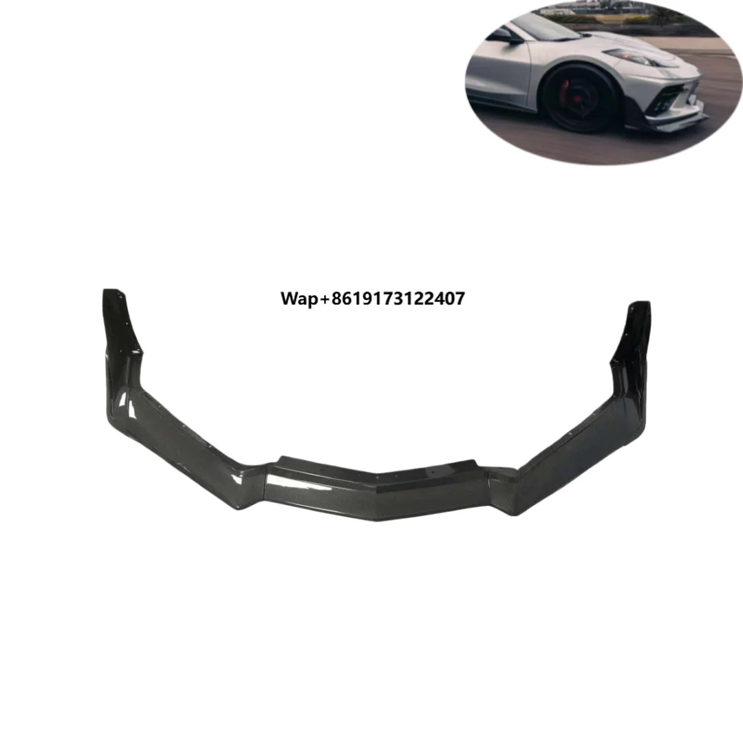 

New Carbon Fiber Front Lip and Bumper Spoiler for Corvette C8 (Black)