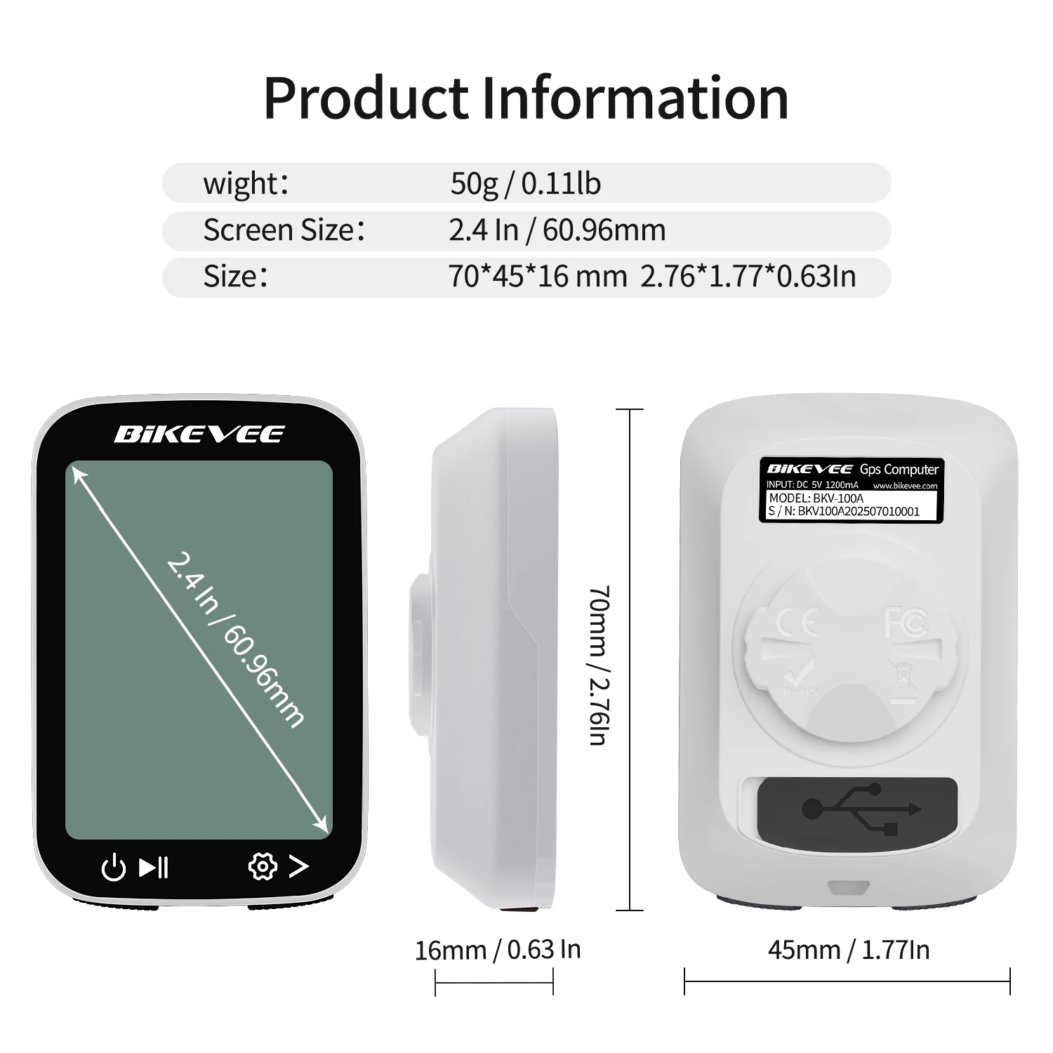 Wireless Bike Compute GPS Cycling Bicycle Speedometer Odometer Stopwatch MPH KM/H Auto Start/Stop/Backlight Black White Shell - view 5