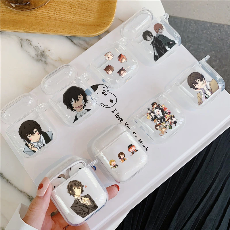 Japan anime bungou stray dogs Dazai Osamu Silicone Cover For Apple airpods 1 2 3 4 Pro Case Wireless Earphone Accessories Coque