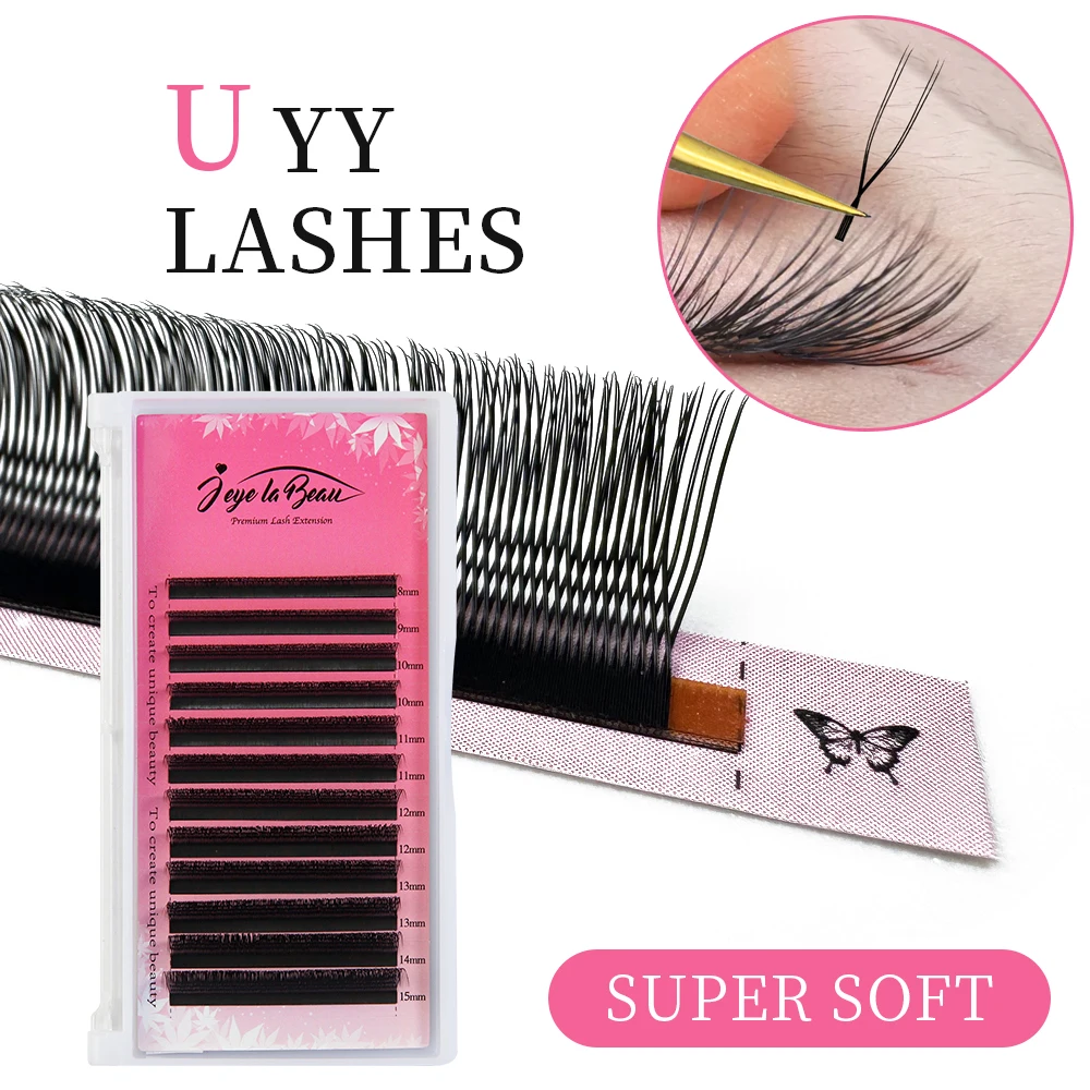 U على شكل YY 3DW 4DW 5DW الرموش تمديد اليدوية قسط لينة مسبقة الصنع مروحة U جلدة ماكياج الجمال ث بلوم جلدة #6