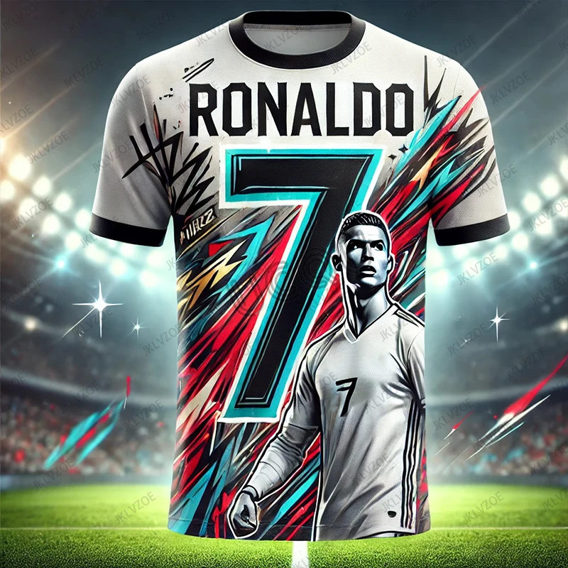 2025 Summer New CHATGPT Designed Special Edition Graffiti Sports Short Sleeve Ronaldo No.7 Soccer Jersey Women T shirt Men Tops