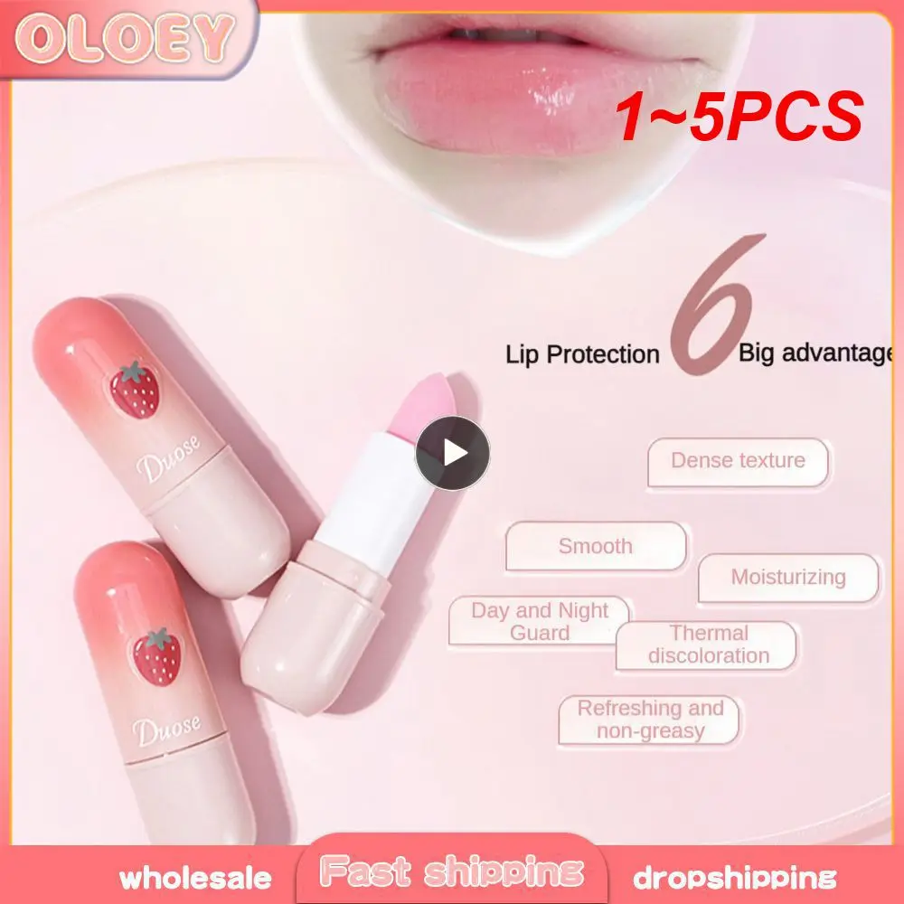 1~5PCS Practical Moisturizing Lip Balm Protects Lips From Dryness Excellent Lip Makeup Color Changing Lipstick Nourishing