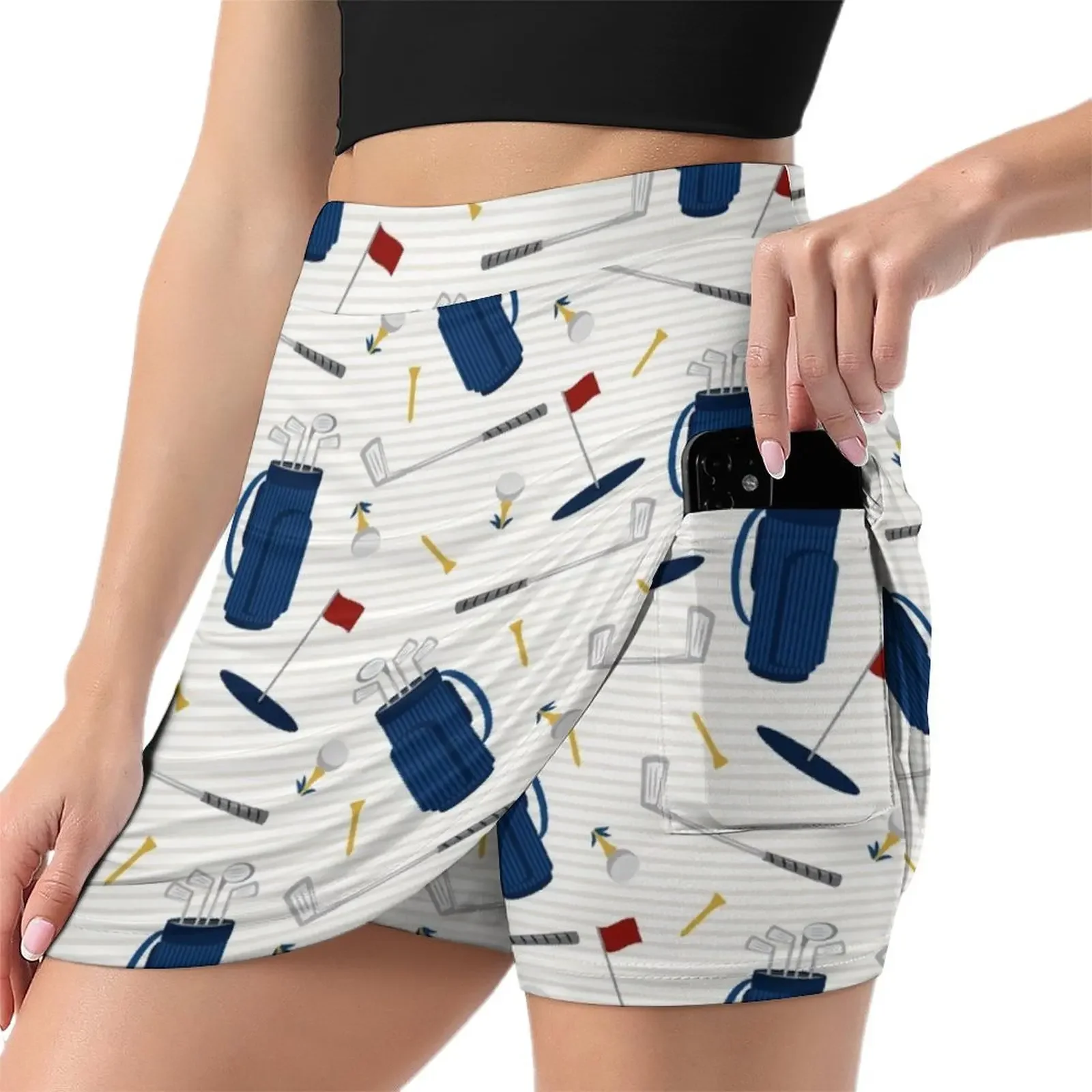 Tee time - golfing - golf clubs and tees Mini Skirt Korean skirts skirts summer 2024 woman