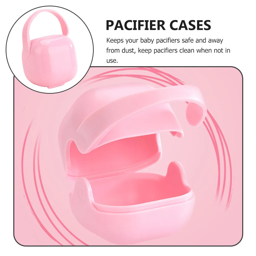 

2Pcs Infant Pacifier Storage Box Portable Protective Soother Case Travel Convenient Carrying Container Household Storage