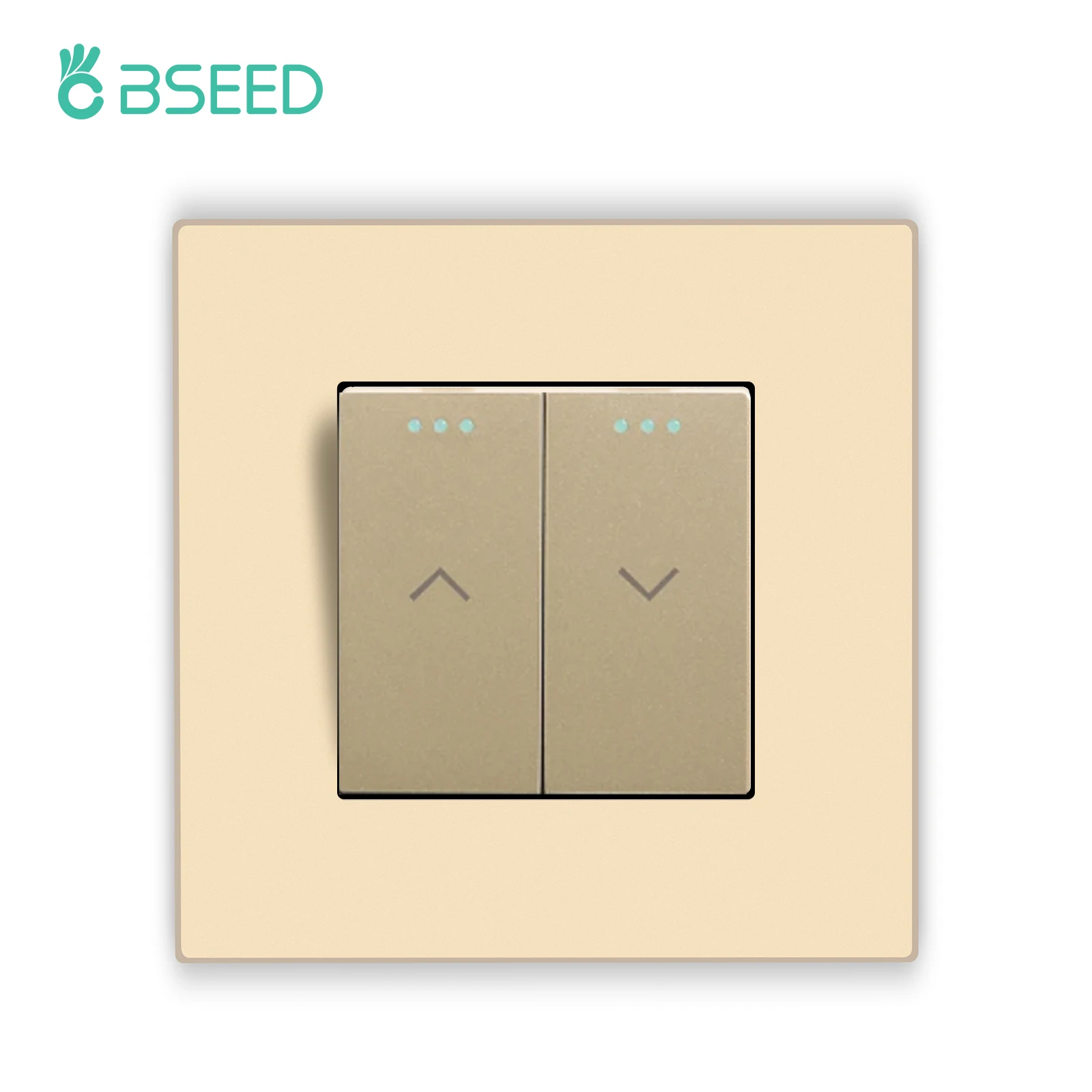 BSEED Mechanischer Knopfschalter, elektrischer Vorhangschalter, Kunststoffrahmen für Blindvorhang, Weiß/Schwarz/Grau/Gold, Reset-Schalter 3