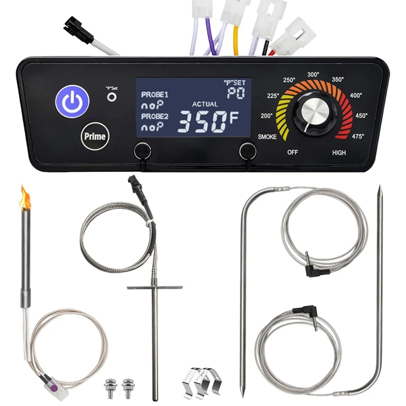 230V Digital W/LCD Display Control Board Replacement Parts For Pit Boss Pellet Grill Smokers With Meat Probe, RTD Sensor