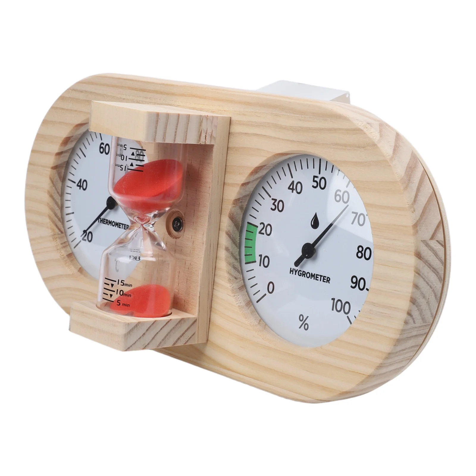 Sauna Experience 3-in-1 Hygrometer Timer Easy To Read Hygrometer Display Indoor Climate Control Glass Lens Easy-to-Read Display