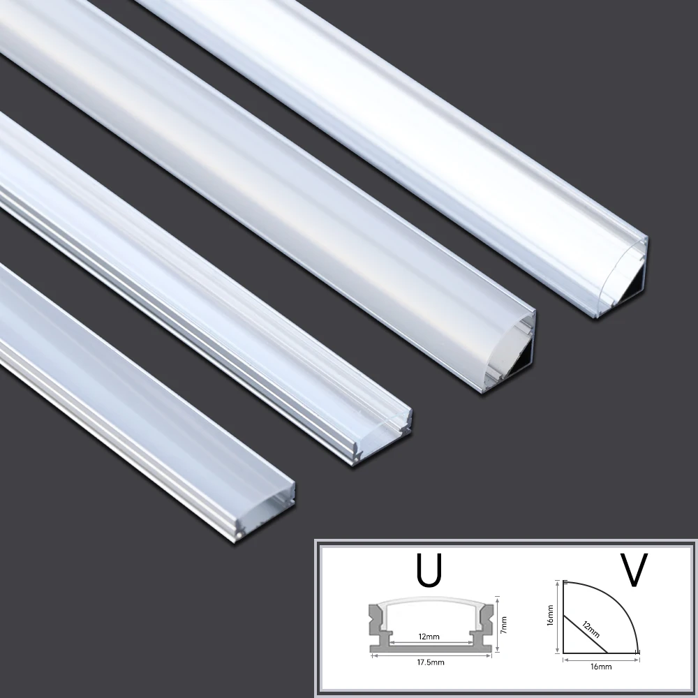 1-24 sztuk/partia 50cm Perfil aluminiowy profil narożny z aluminiowym uchwytem kanału do listew Led listew świetlnych szafek szafka szafka szafka