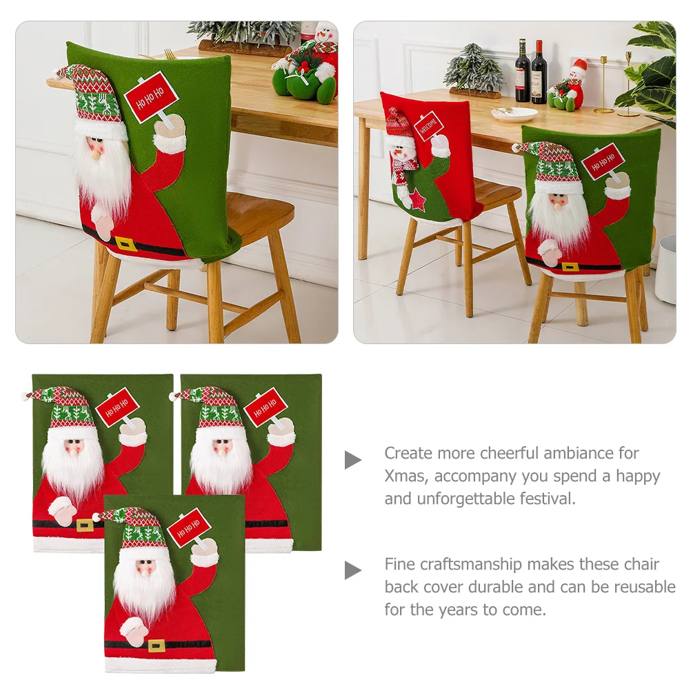 Chair Decorations for Party Back Covers Christmas Dining Room Slipcovers Holiday Cloth Indoor Elder