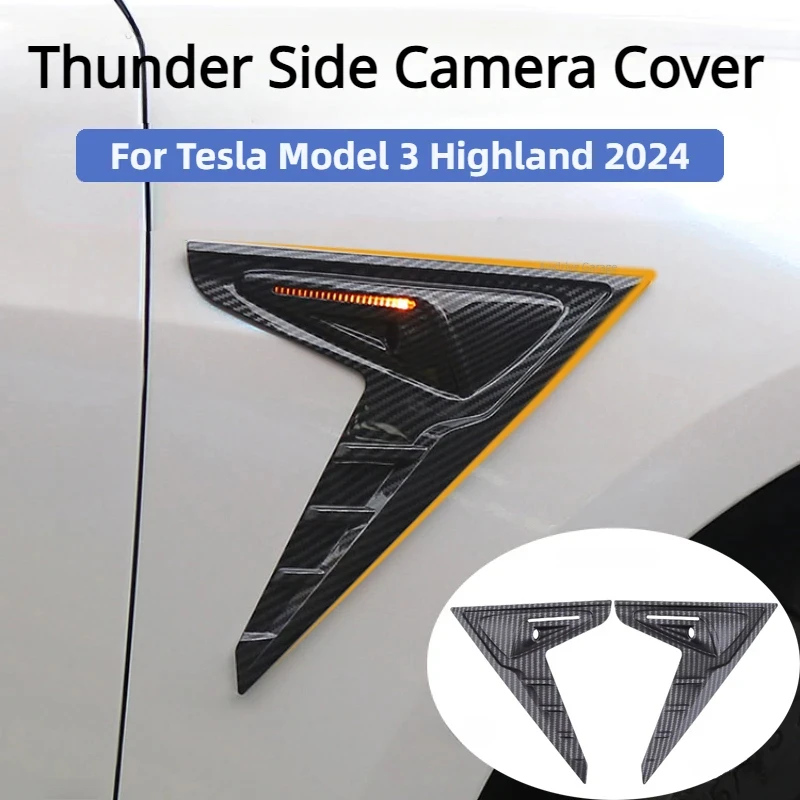 

Крышка для боковой камеры Tesla New Model 3 Highland 2024, Декоративные крылья, края крыла, лезвие крыла, панель спойлера, аксессуары для автомобиля