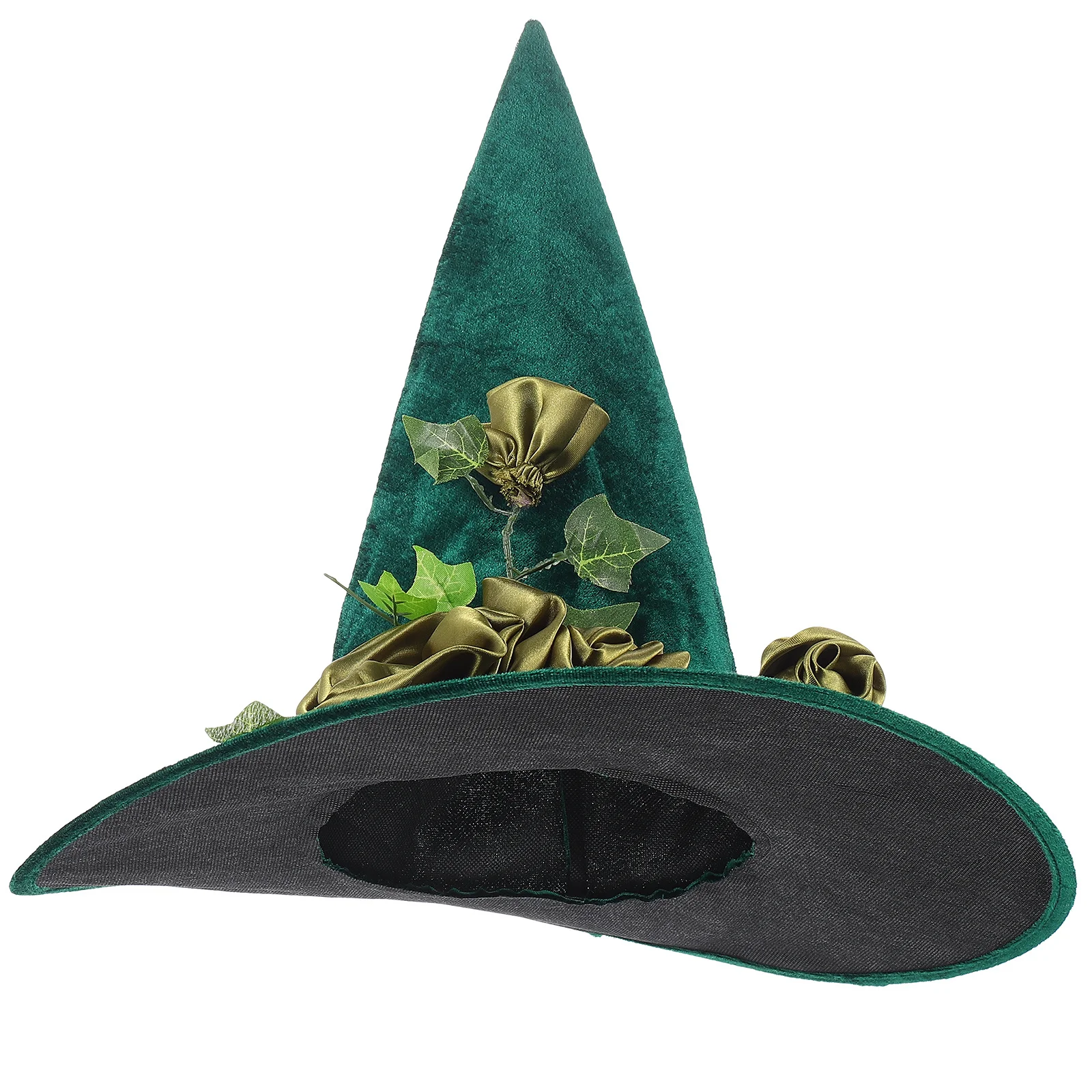 Decorative Witch Hat Elegant Size Suitable for Kids Adults Halloween Party Cosplay Flower Design Lightweight Comfortable Witch