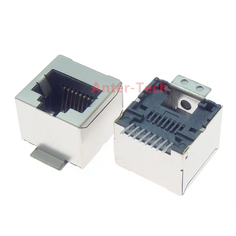 5PCS RJ45 SMD network socket 8P8C 180 degree vertical network port Connector with shield
