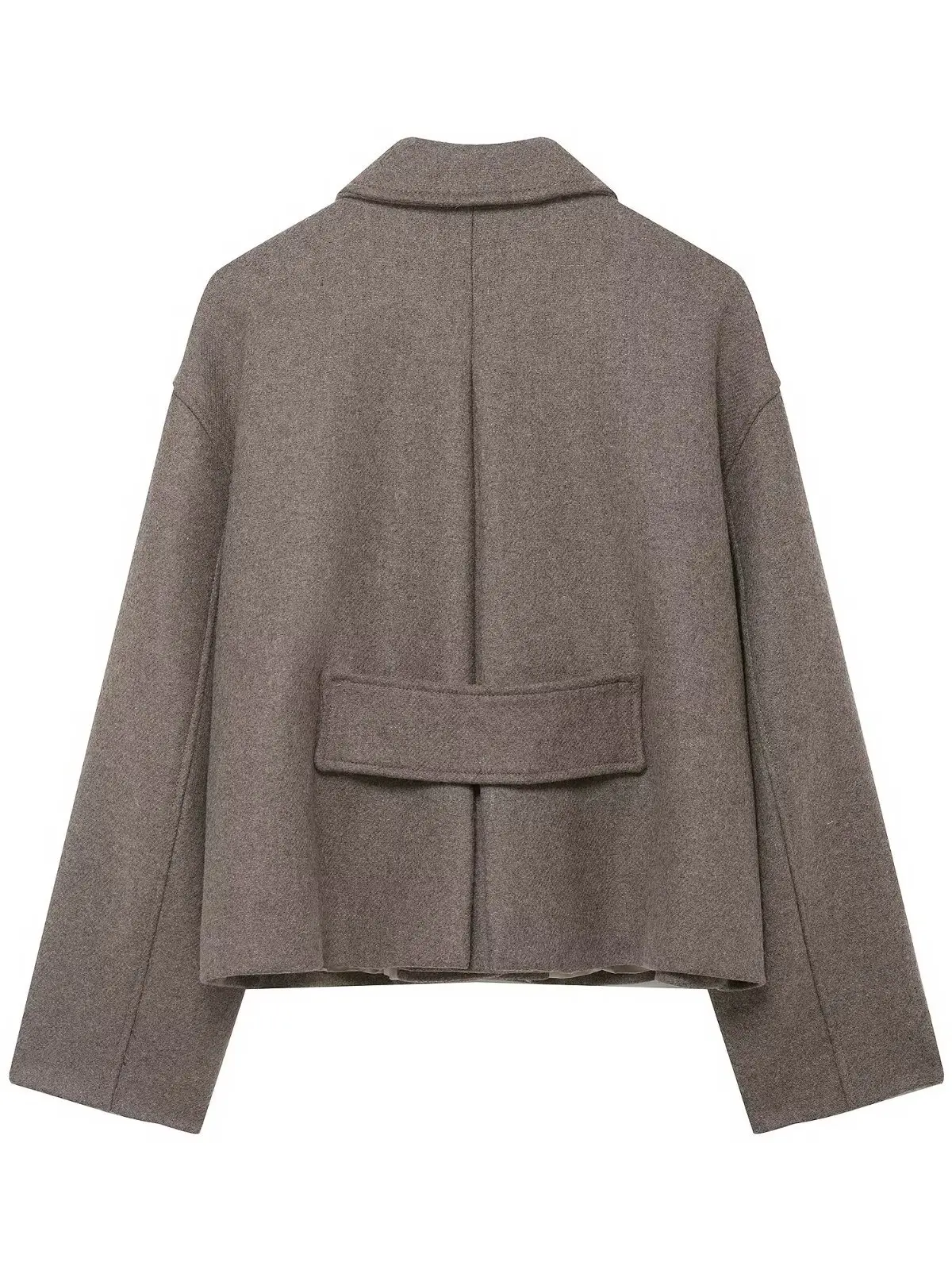 WMXZ Winter New Women's Single Row Multi-Buckled Pocket Trim Long Sleeve Turn-down Collar Short Coat Jacket Casual Style