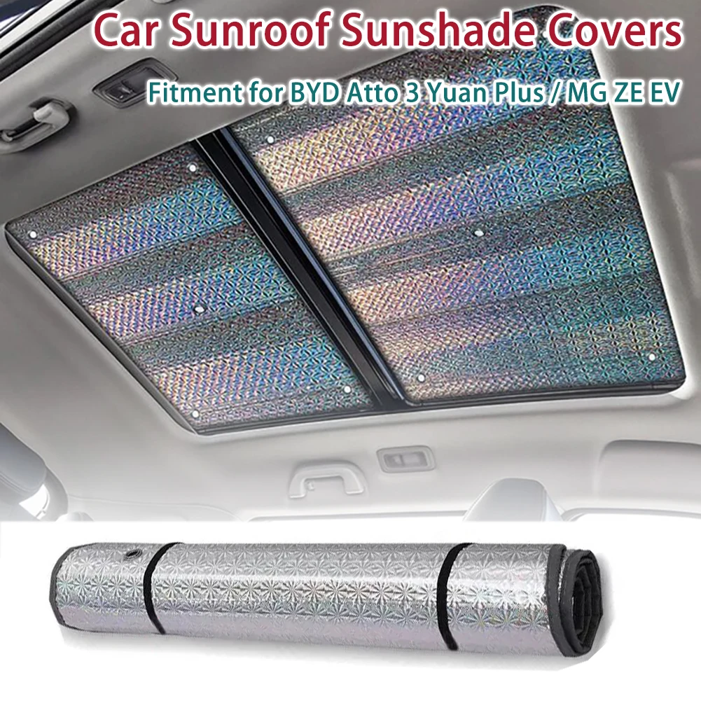 2Pcs Car Sunroof Sunshade Heat Insulation Cover Windscreen Sun Shade Sun Protection Fit for Byd Atto 3 Yuan Plus MG ZE EV