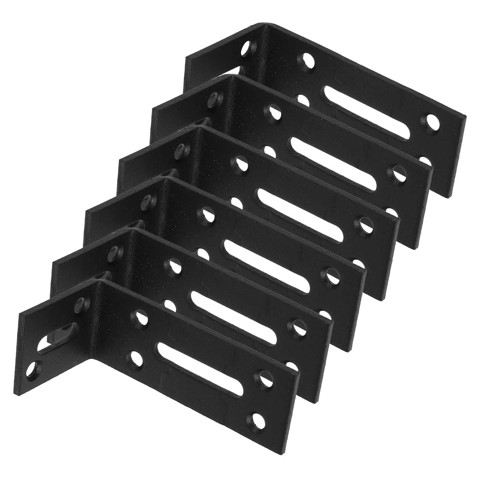 Staffe di supporto per mensola in acciaio inossidabile da 6 pezzi Staffe angolari Montaggio su mensola regolabile per carichi pesanti Hardware di supporto a forma di L destra