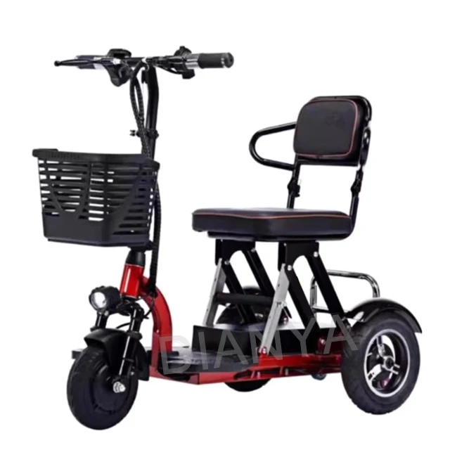 Medical Supplies Electric Disabled Tricycle With Rechargeable Battery, Foldable Mobility Scooter For Elderly & Handicapped