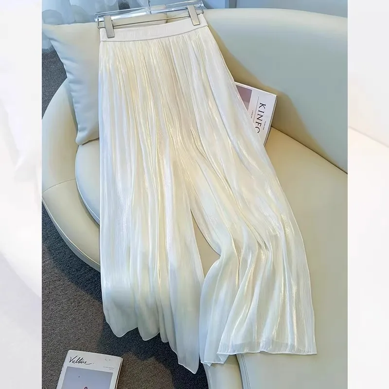 

Flowing Gauze Eight-Point Pants Skirt for Women, Summer Slimming Draped Elegant Versatile Loose Casual Skirt Pants