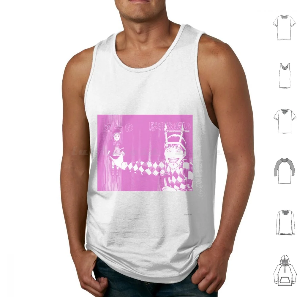 Souichi's Diary Of Delights ( Pink ) Tank Tops Print Cotton Horror Manga Shojo Shoujo Kawaii Creepy Scary Guro