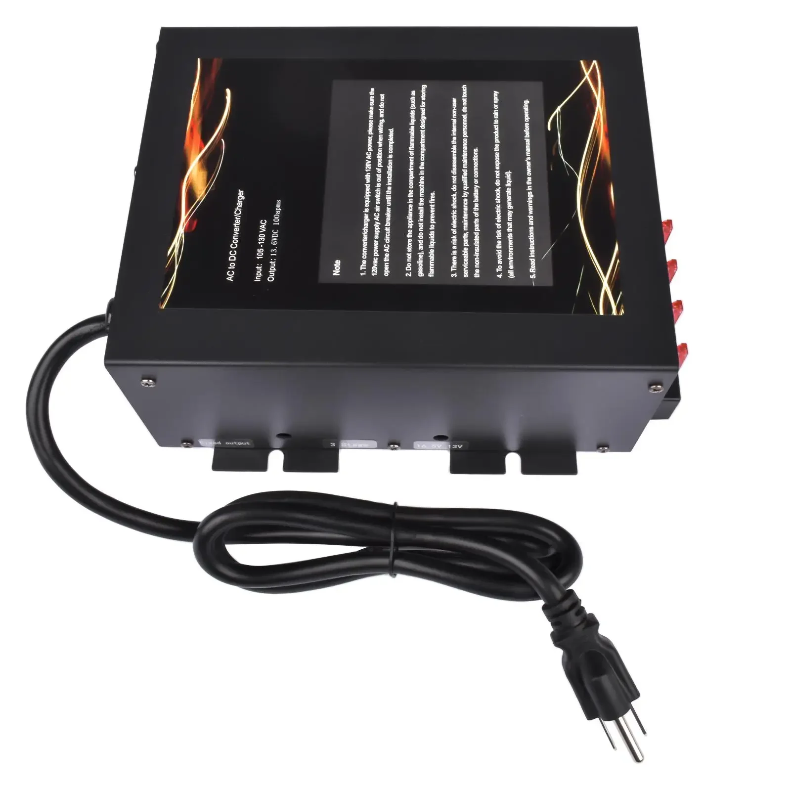 AP03 12V DC 100 Amp Power Converter with Built-in 3 Stage Smart Battery Charger with Reverse Polarity