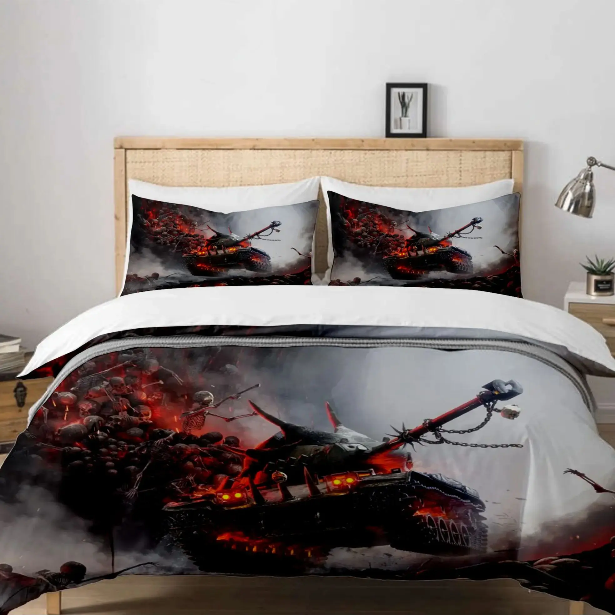Military Tanks Duvet Cover Set King Queen Double Full Twin Single Size Boys Bed Linen Set