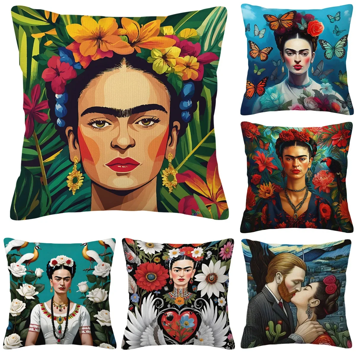 Frida Pillowcase Decorative Sofa Cushions Cover for Sofa Room Decorating Items Interior Decoration Anime Luxury Pillow Covers