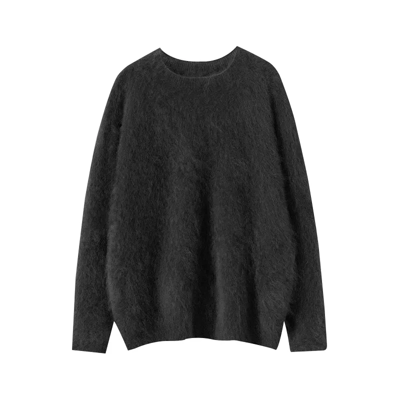 Birdtree, 96,5% schapenwol 3,5% kasjmier pluche gebreide trui, dames O-hals dieptepunt gebreide kleding, 2025 herfst zachte trui T5O818JF