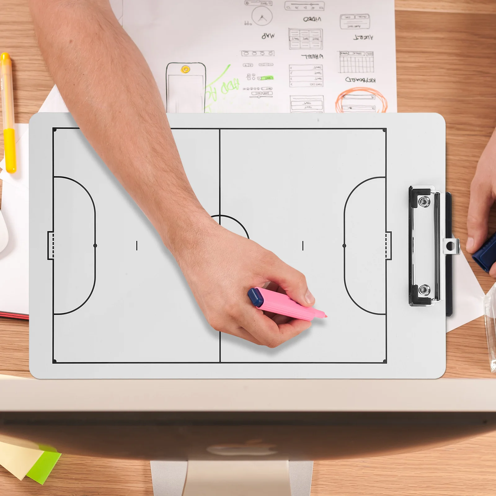 

Soccer Clipboard Coaching Board Lightweight Practical Multi Use Sports Accessory for Training Competition Whiteboard
