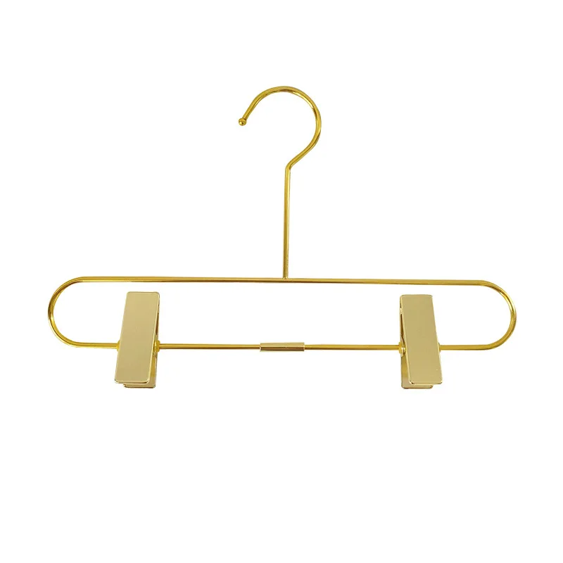 2 قطعة حزمة الجملة سيدة الملابس الشماعات متجر معدني Chothing عرض شماعات الذهبي هوك خزانة تخزين حامل شعار مخصص
