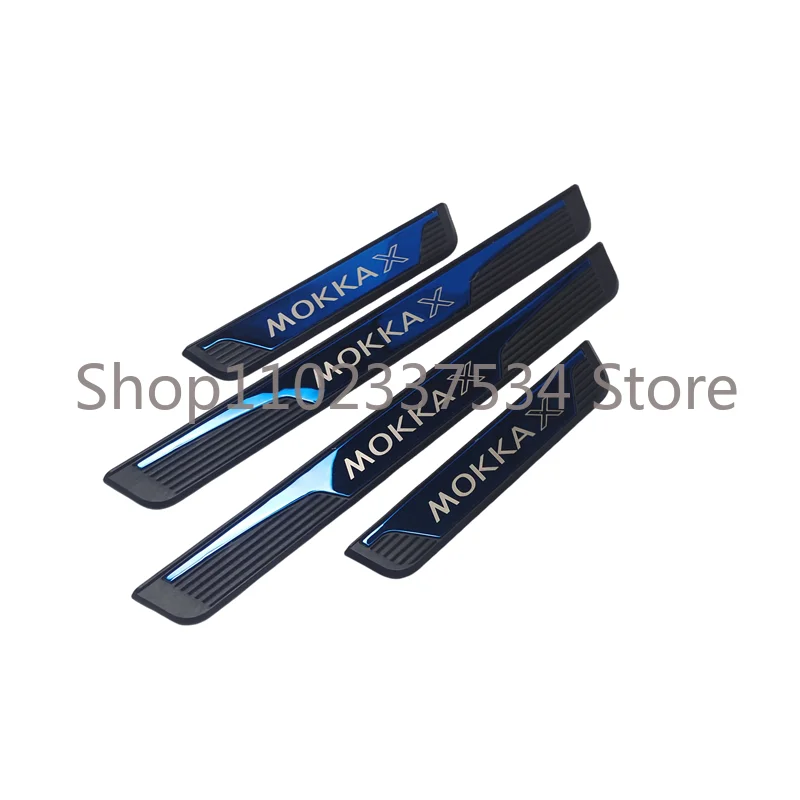 Car Door Sill Scuff Plate Trim Auto Protector Accessories ABS Stainless Steel Styling Sticker For Vauxhall Opel MOKKA X 2019+