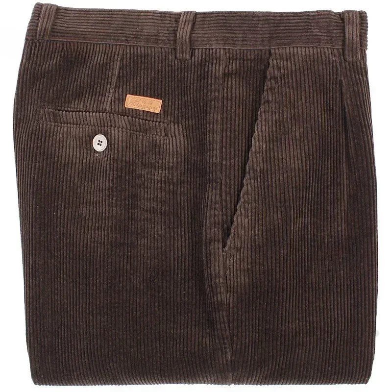Men Trousers Straight Thick Warm Autumn Winter Men Pants High Waist Mens Pants Plus Size 40 42 44 46