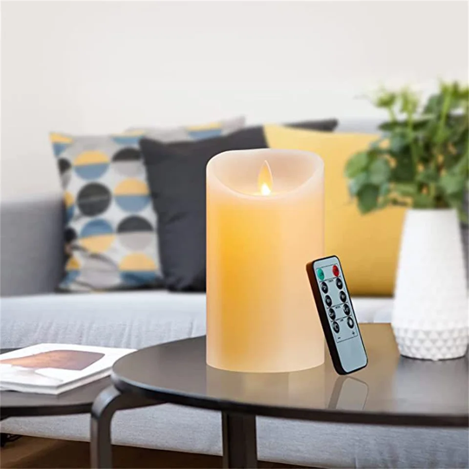 شمعة إلكترونية عديمة اللهب مع جهاز تحكم عن بعد ، شمعة ديكور ، مناسبة لعيد الميلاد ، حفلة عيد الميلاد ، حفل الزفاف ، يمكن استخدامها #4