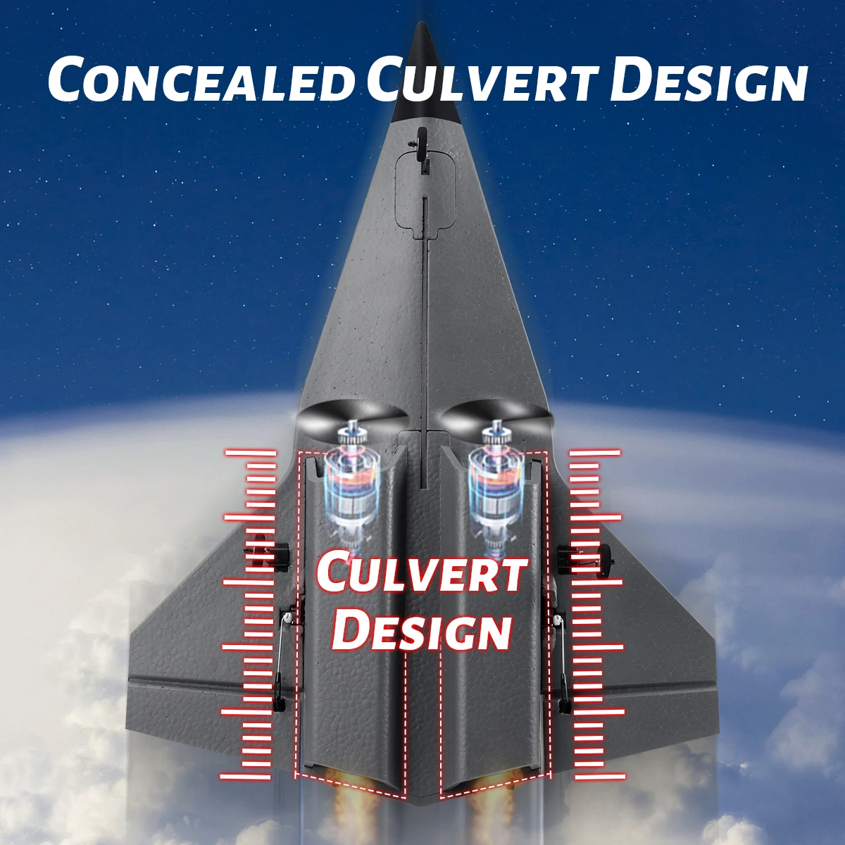 COOLBANK 4CH 2.4Ghz 6-axis gyro Rc Fighter Aircraft Jet Concealed Culvert Design with Powerful Motors Easy Operation Model Toys