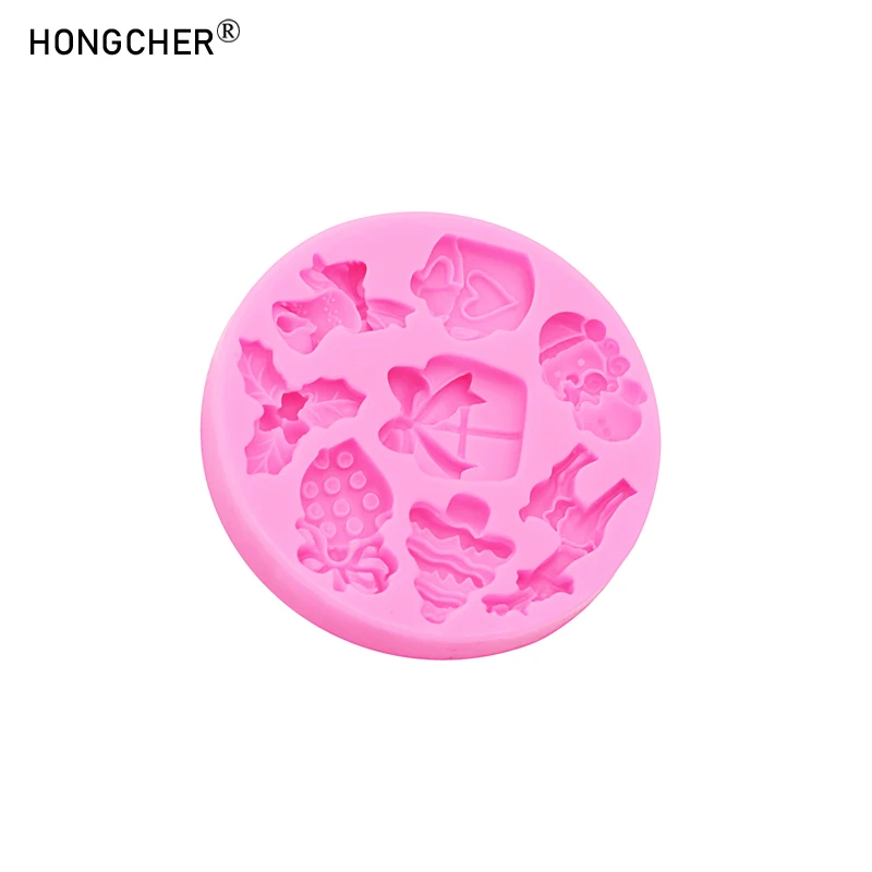 Christmas Series Bells Christmas Tree Snowman Snowhouse Chocolate Cake Silicone Mould DIY Resin Jewellery Accessories Drop Mold - view 5