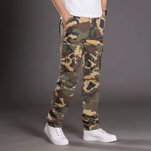 2025 Cotton Multi Flap Pockets Men's Straight Leg Cargo Pants Loose Casual Outdoor Pants Men's Work Pants For Hiking Tactical - Image 5