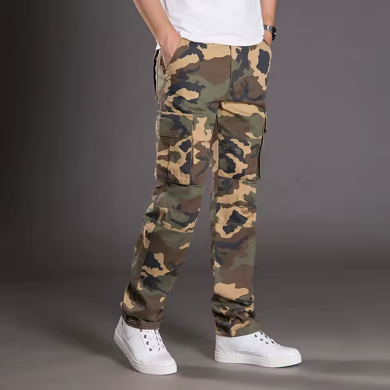 2025 Cotton Multi Flap Pockets Men's Straight Leg Cargo Pants Loose Casual Outdoor Pants Men's Work Pants For Hiking Tactical - Image 5