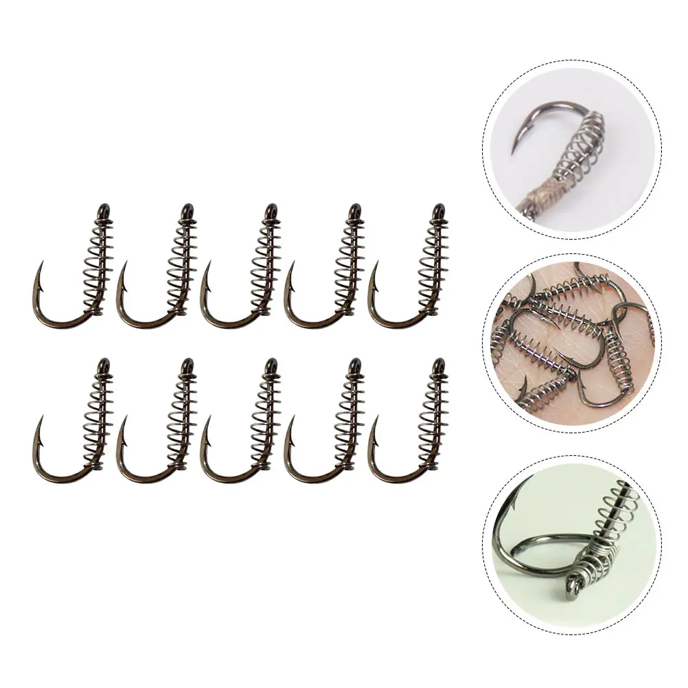 

30 Pcs Spring Hook Fishing Hooks for Accessories with Tackle Outside Fishhook Durable Portable Tool Freshwater