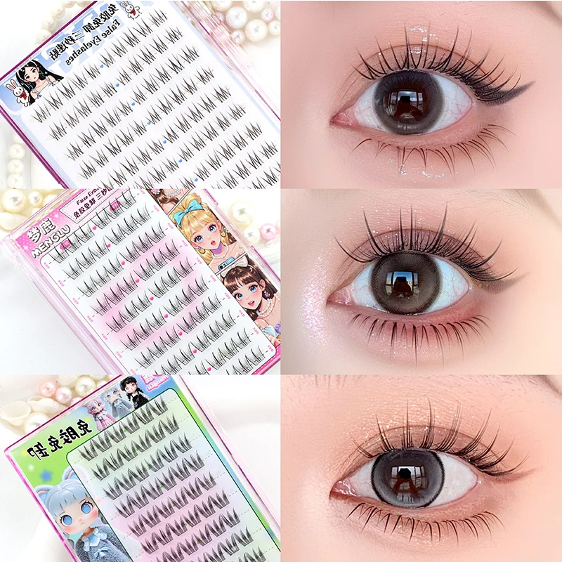 Kleberfreie Sonnenblumen-Wimpernbüschel, weiche, natürliche, selbstklebende künstliche Wimpern, zarte, natürliche, wiederverwendbare Wimpern für Anfänger, tägliches Make-up
