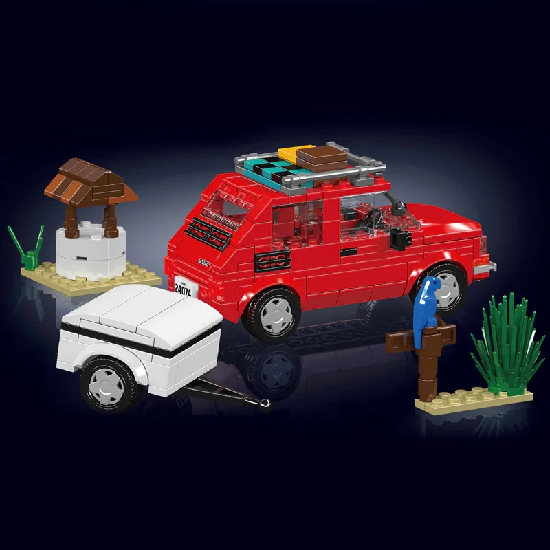Mould King Mini Car 126P Outdoor Adventure MOC 24074 Model 393PCS Splicing Assembly Building Blocks Brick Puzzle Toys Kids Gift