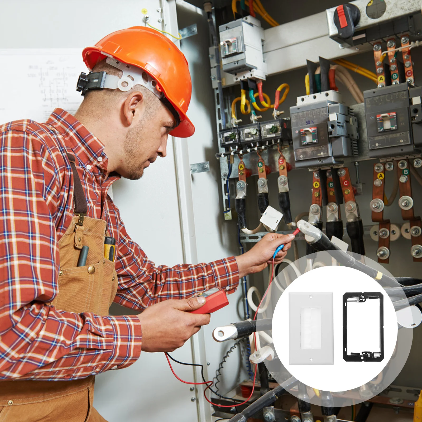 

1Set Brush Wall Plate Cable Outlet Plate Low Voltage Mounting Bracket Cable Pass-Through for Office Wire Management