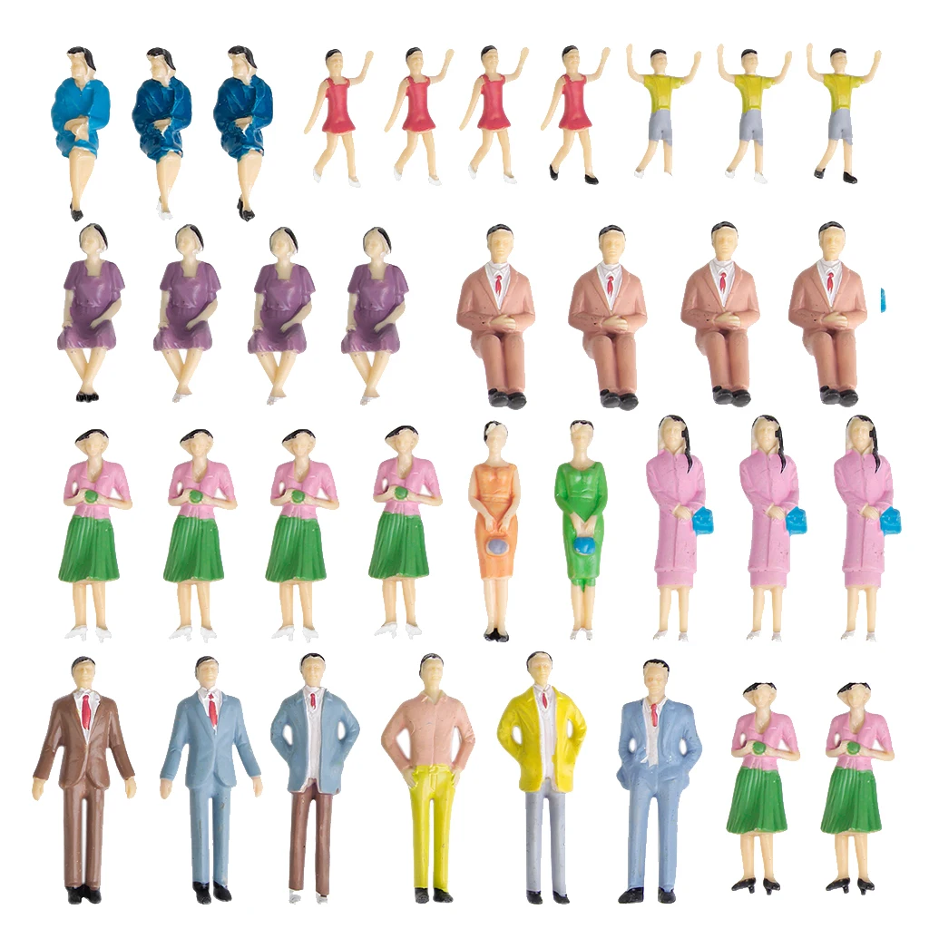 Lot 50pcs Men People Painted Figures Passenage 1/30 Scale