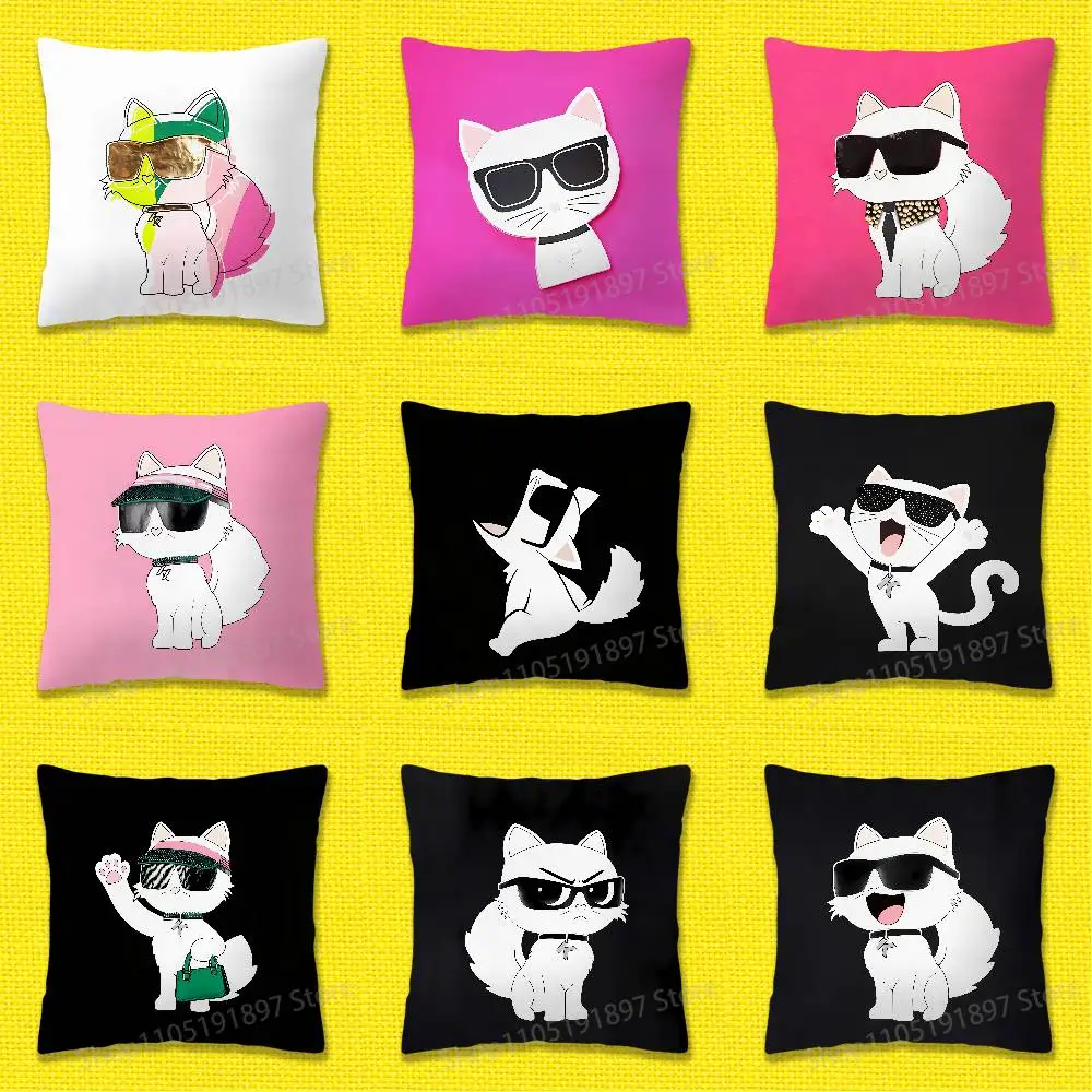 

Cartoon Cat Funny Fashion Throw Pillow Case For 45x45cm 40x40cm 30x30cm 50x50cm 55x55cm Square Home Pillowcase Case