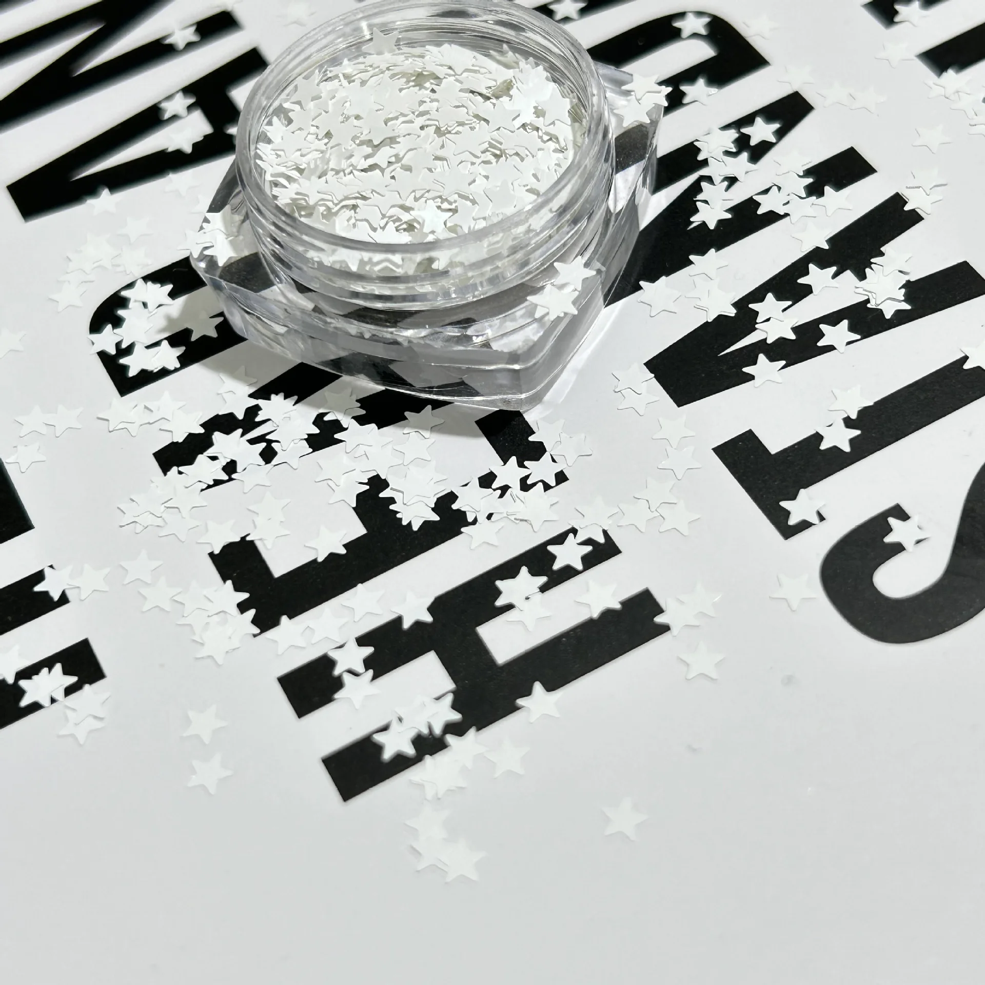 3 مم مسمار لامع اللون أبيض وأسود نجمة مسمار الفن الصيف تألق اكسسوارات الديكور