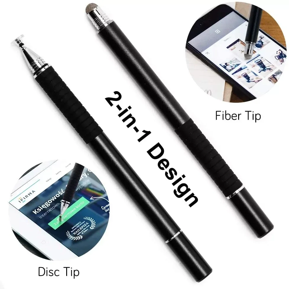 100pcs/Lot Universal 2 In 1 Fiber Stylus Pen Drawing Tablet Capacitive Screen Touch For Ipad Iphone Samsung Mobile Phone