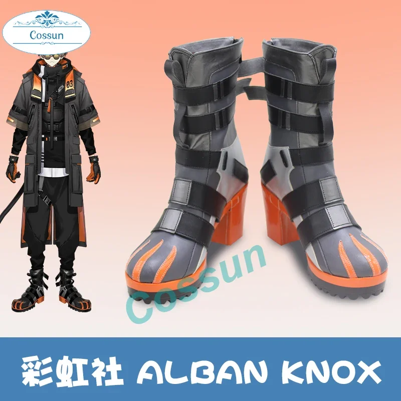 Anime! Vtuber NIJISANJI Nocytx Alban Knox Cosplay Shoes Boots Game Halloween Party Outfit PU Leather Women Men