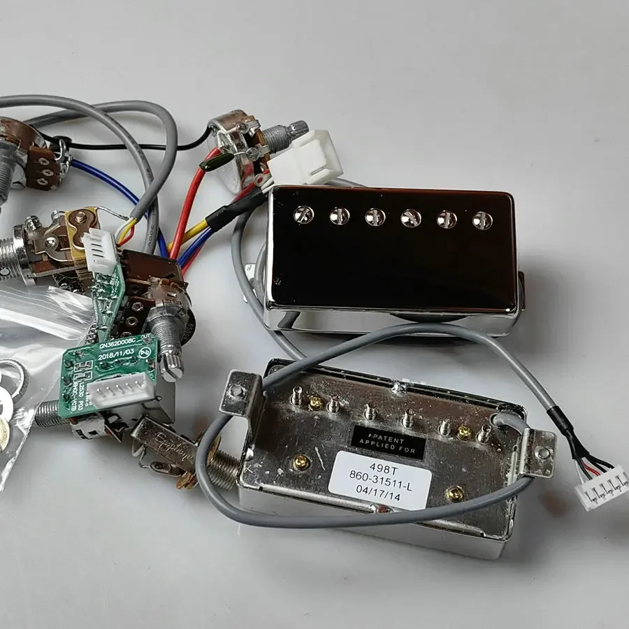 Guitar Pickups Alnico V Humbucker Pickup  498R 498T Set Golden Cover with Pro Wiring Harness Quick Connectors