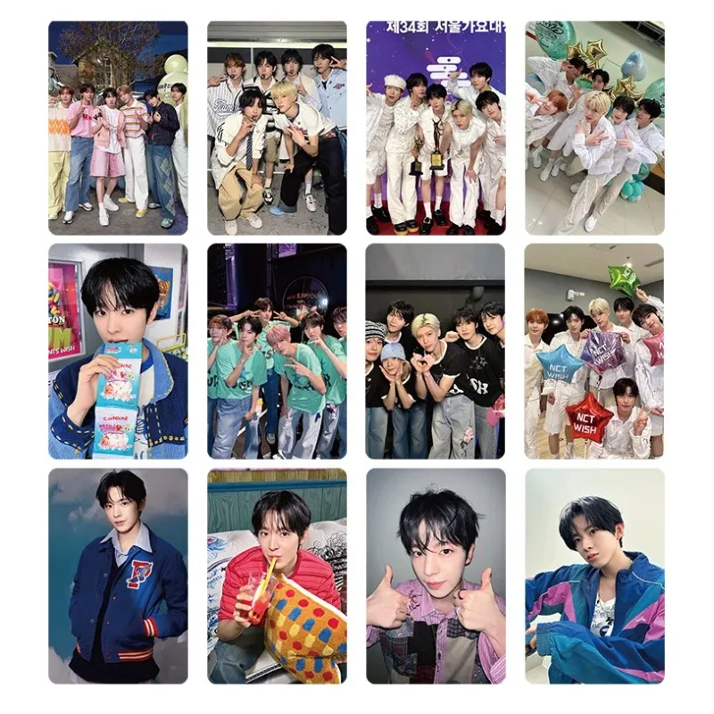55pcs/set KPOP Laser Card NCTWISH Lomo Card Jaehee Sion Ryo Sakuya Yushi Riku Printd Photocards Fans Gift