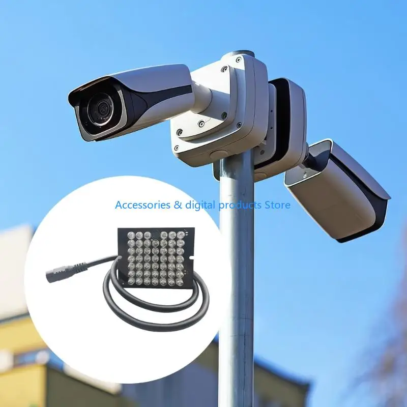 77JD 48 LED 940nm IR Illuminators Waterproof LED IR Fill Light For Security Camera With Low DC12V